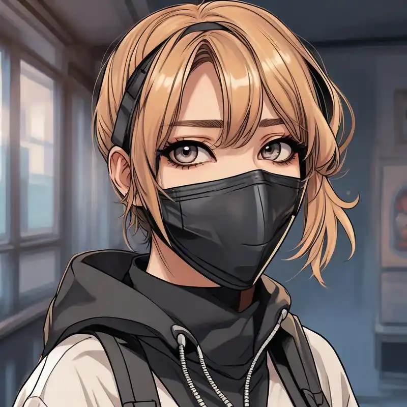 动漫女生口罩头像0193