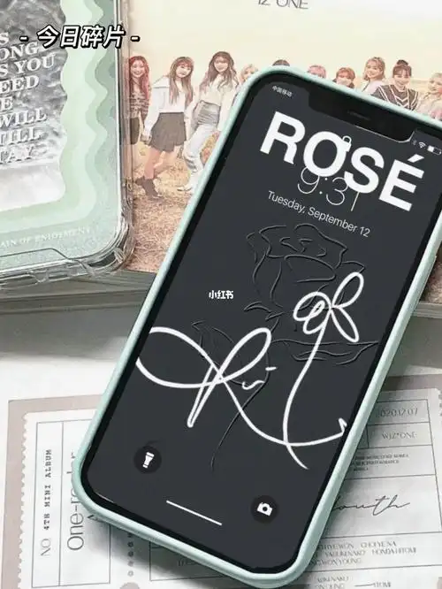 朴彩英的玫瑰暗纹签名壁纸没有人不喜欢吧
