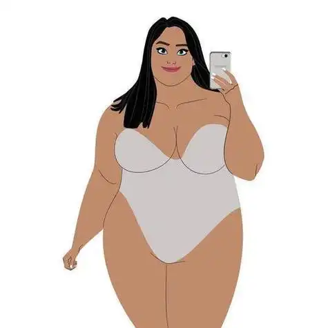 女胖子的可爱简笔画