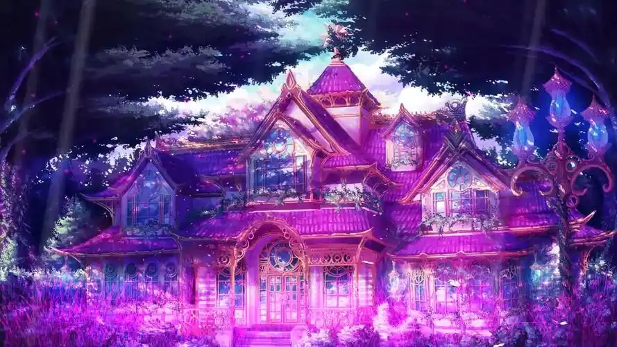 婚礼素材-紫色梦幻城堡蝴蝶飞舞唯美背景视频素材-92素材网