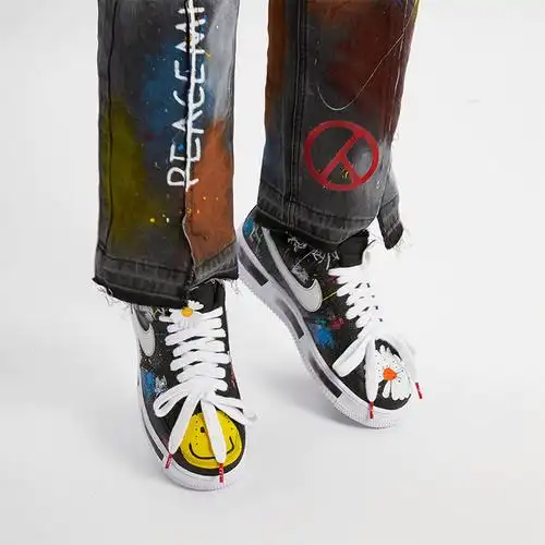 nikeairforceaf1荔枝权志龙小雏菊peaceminusone涂鸦定制运动休闲鞋