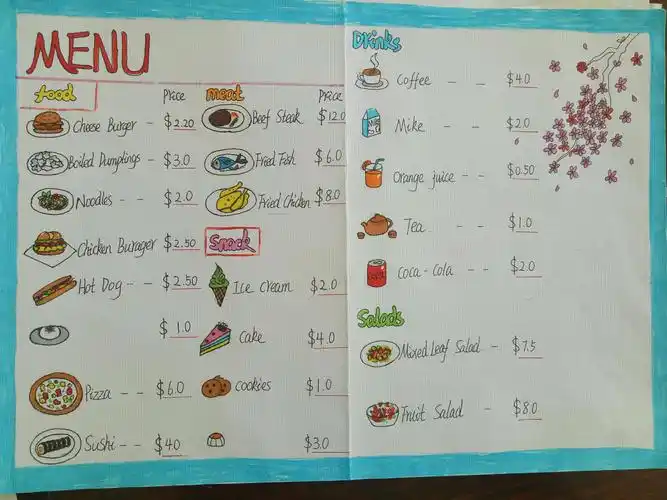 语言与艺术的碰撞——记学1811号手绘菜单