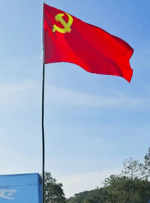 党旗飘扬护佑生命我们同在