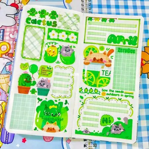 91#手帐分享  #手帐  #手帐排版  #weeks手帐  #绿色系手帐排版