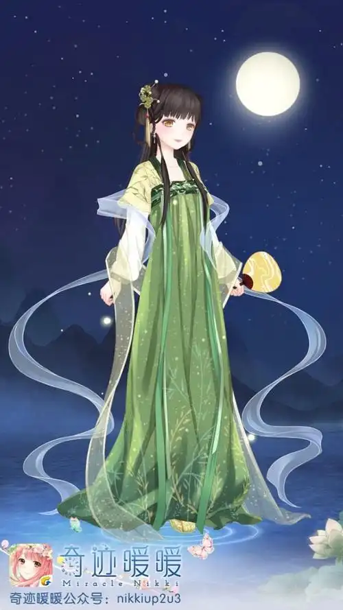 奇迹暖暖暖暖环游世界少女小清新插画搭配服装设计古风唐装汉服襦裙