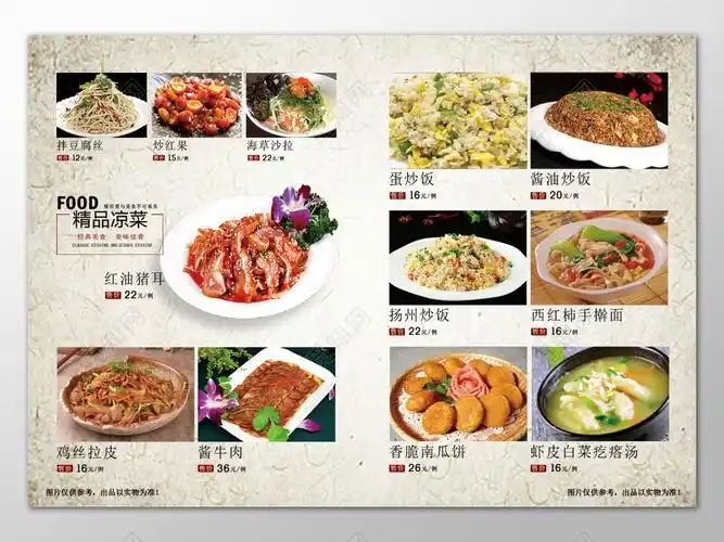 精品餐厅菜品菜谱餐饮美食炒菜展板