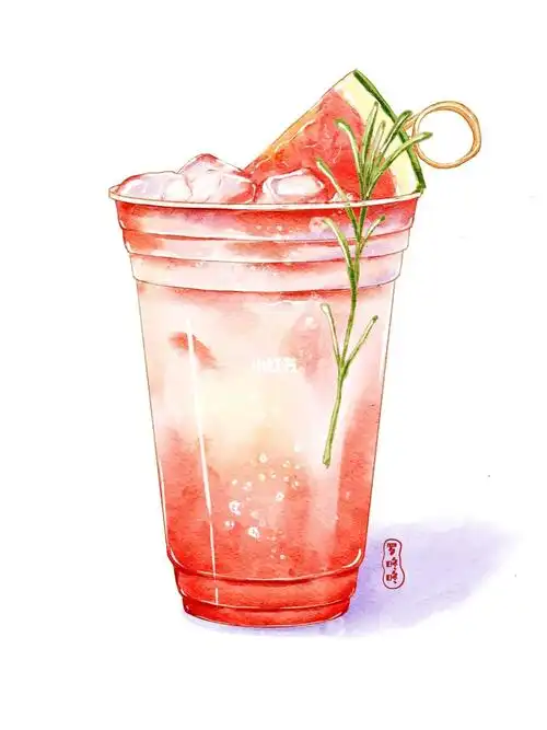 夏天就要喝冰饮料啊04 水彩饮品插画打卡