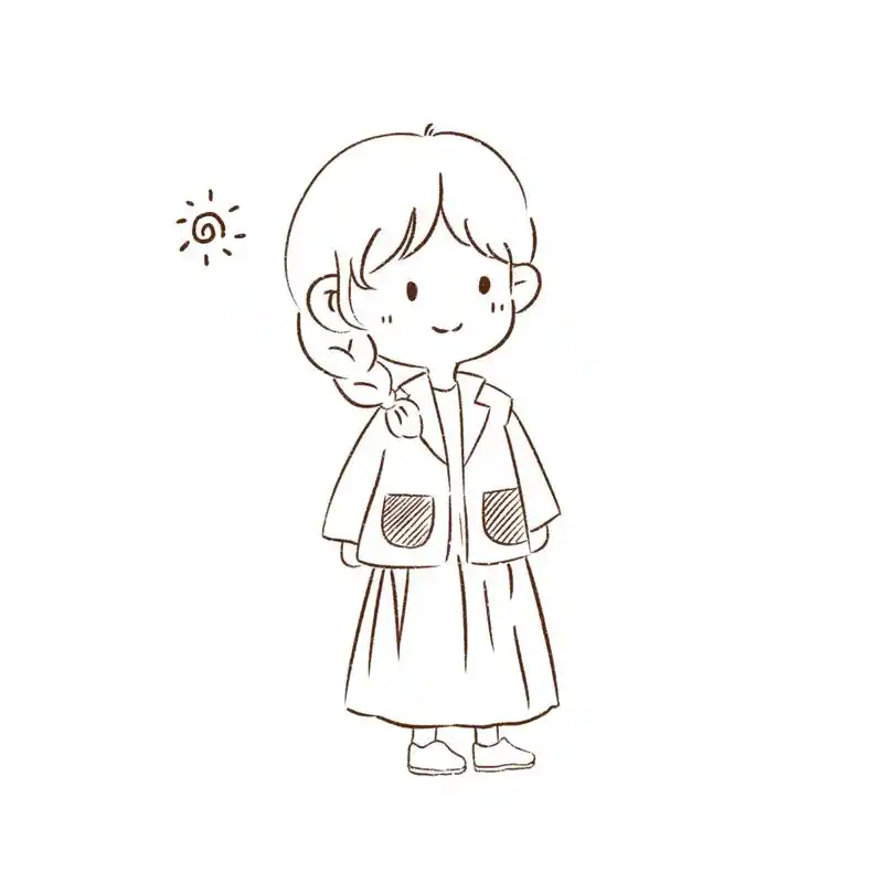 简笔画|q版人物全身练习可爱小女孩造型 - 今天也是临摹麦老师的图