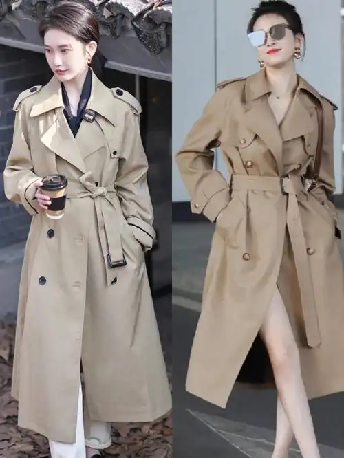 卡其色风衣太普通?那是你不会搭,这样穿让你美一整季,太显气质