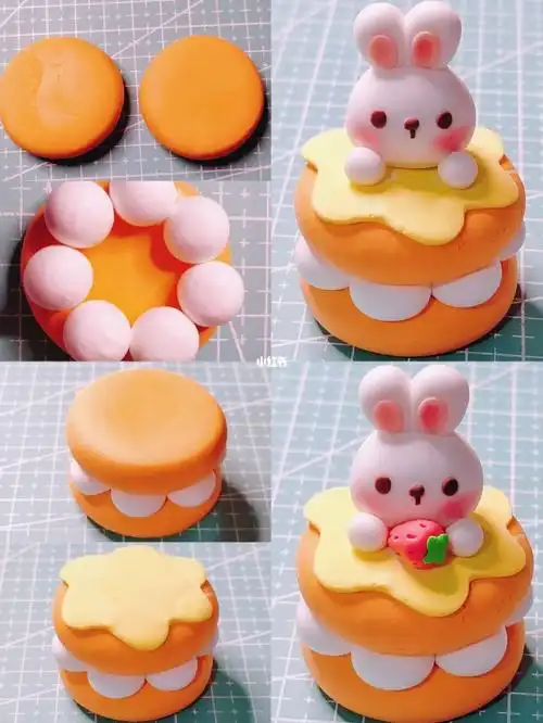 兔兔蛋糕粘土教程
