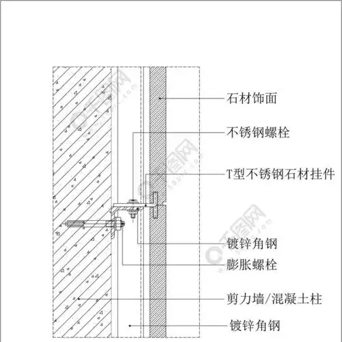 干挂石材大样图图片