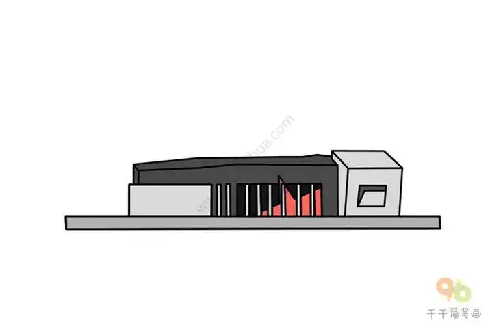 中国博物馆外观图简笔画(简笔画图片大全) -【爱个性】