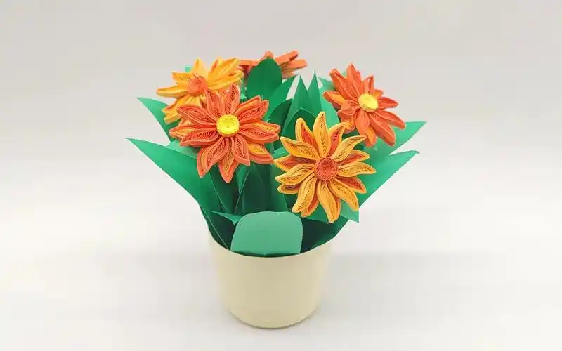 【衍纸艺术】立体衍纸作品-一分钟教你手工制作一个简单的衍纸花盆栽