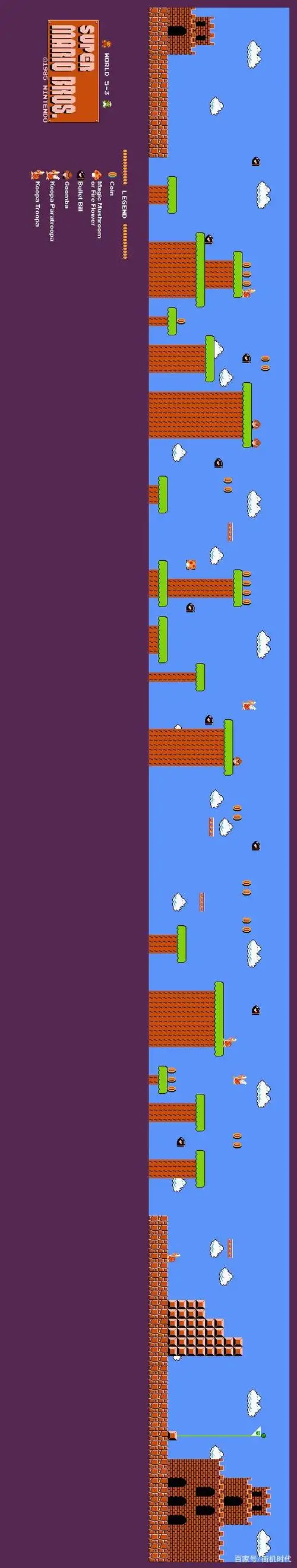 fc游戏超级玛丽全景图赏析玩了一辈子终于知道下水道通哪里