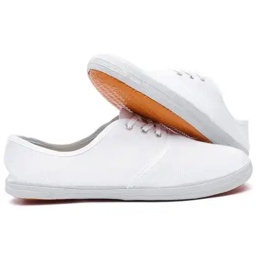 小白鞋男帆布鞋学生军训运动会体操晨练武术护士工作白布鞋女you