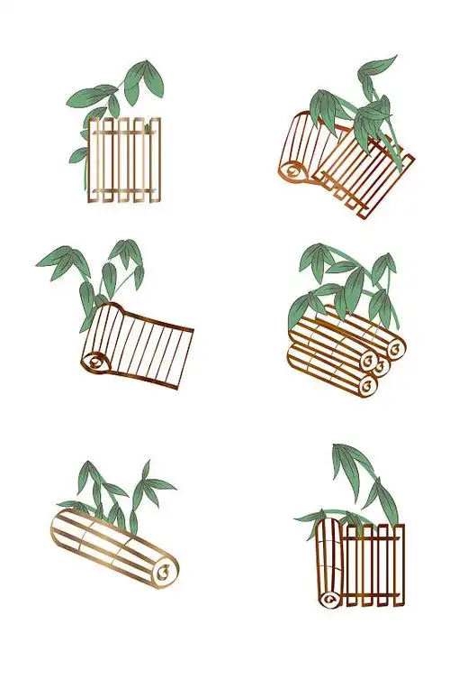 古风主题竹子竹简手绘插画