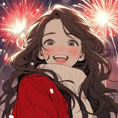 女生卡通风新年氛围感红色系头像 676767