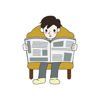 一个男人在看报纸