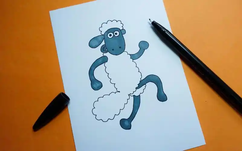 可爱的小羊肖恩简笔画,只需50秒,domi画给你看!_哔哩哔哩_bilibili
