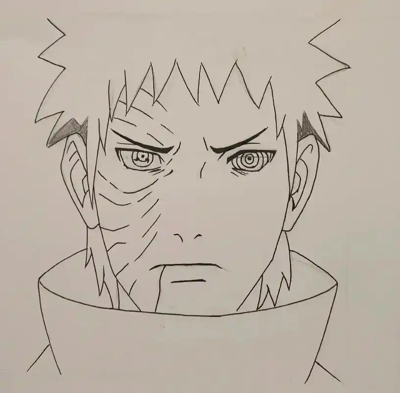 火影忍者带土手绘步骤#带土 #火影忍者 #手绘#画渣日常@抖 - 抖音