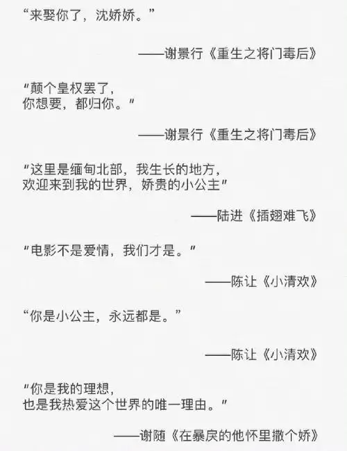 言情小说男主经典语录