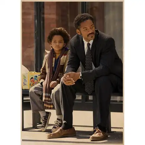 当幸福来敲门经典电影海报复古怀旧酒吧饭馆网咖现代装饰画