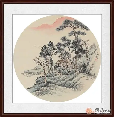 挂幅小品山水画让客厅独具"艺术感"