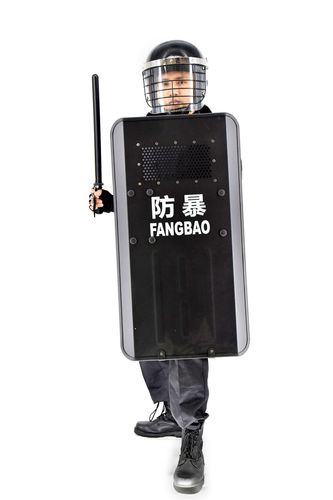 包边铝合金防暴盾牌防爆安保器材保安防身用品反恐维稳装备黑绿色-阿