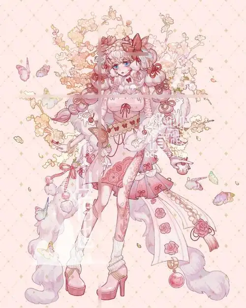 挺早时候画的一个设子可爱的奶油草莓少女