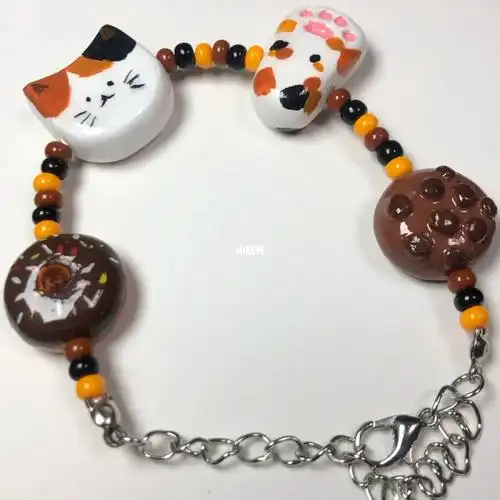 石塑黏土手链三花猫