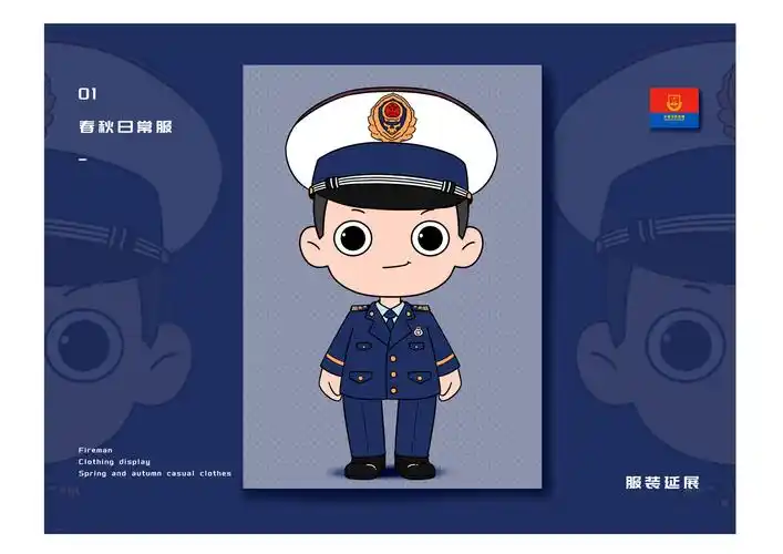 中国消防动漫形象设计"蓝朋友"