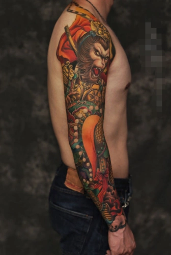 男生悟空花臂欣赏,好看的男生花臂(3/9)-纹身图片网