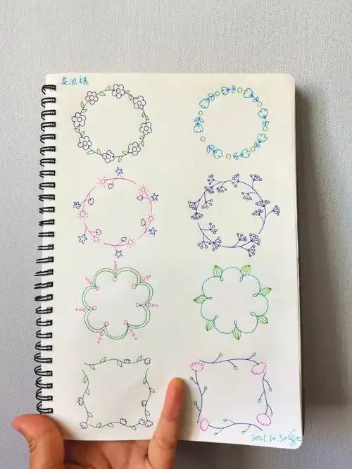 8种花边装饰框简笔画画法原创16