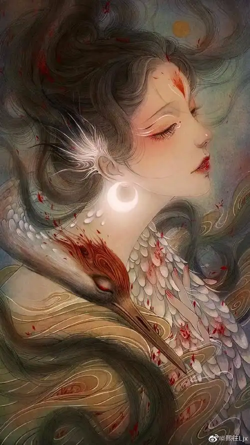 国风工笔水彩插画人物