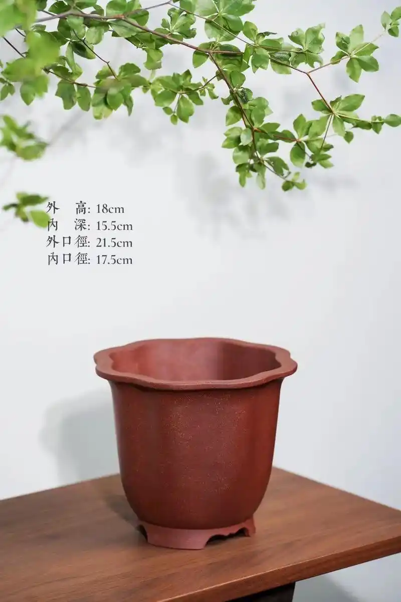 应小青珍藏老料鱼子砂清代款花瓣紫砂盆