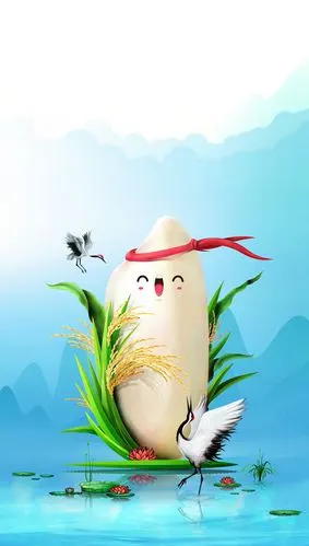 五常大米手绘包装设计