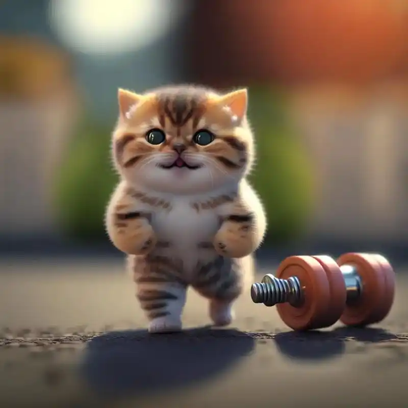 让小猫咪举哑铃,他在摆姿势.#可爱到爆炸99 #猫咪 - 抖音