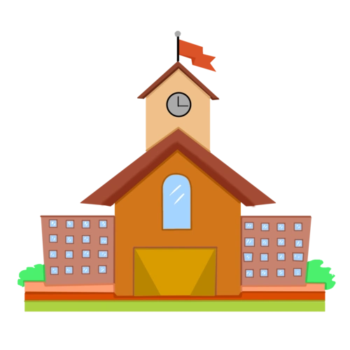 开学期暖色系美式教学楼图片