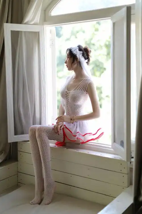 情趣内衣性感透明蕾丝新娘装 婚纱睡裙制服诱惑角色扮演代发 6001