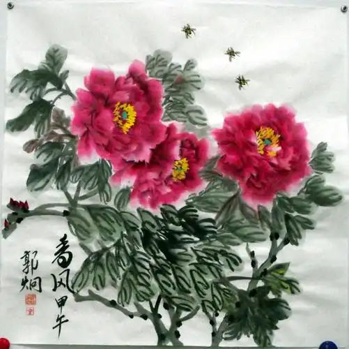 中国画:一组牡丹画