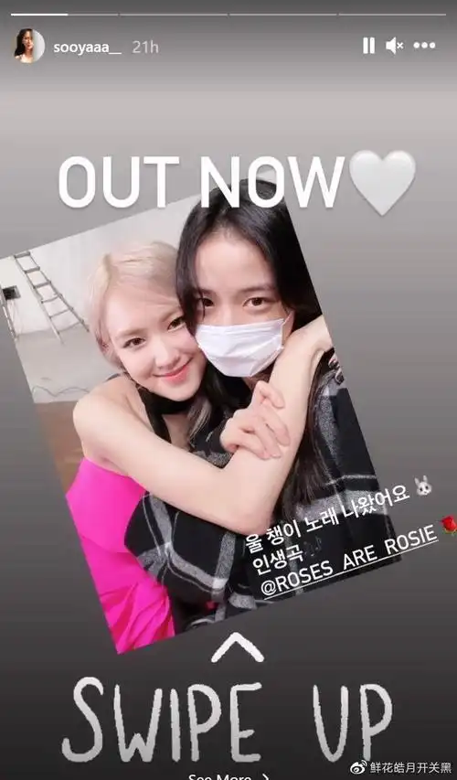 blackpink的金智秀到访rosé的mv拍摄现场为她加油打气