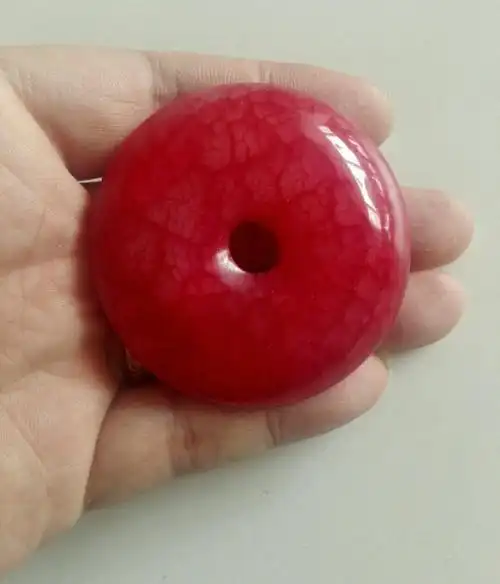 红玉血玉平安扣真假_图片_价格_评级-其他-爱藏网