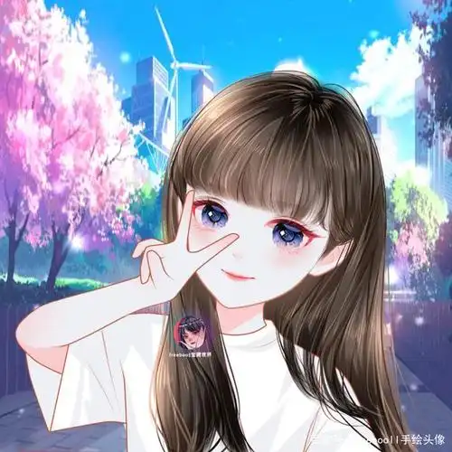 手绘微信头像定制‖甜美女孩,甜蜜情侣合照,超甜的头像!