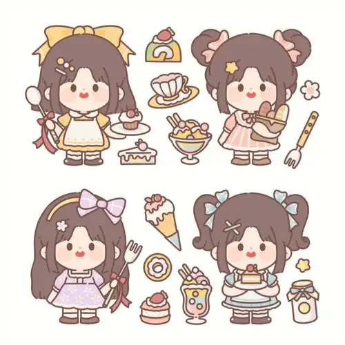 生活有点甜～#手帐  #手帐素材  #q版  #q版人物  #可爱  #简笔画