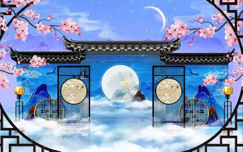 遇见茶馆 伴奏led古风中国风舞蹈舞台大屏幕背景视频素材3069