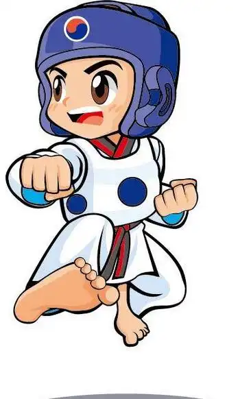 跆拳道卡通人物矢量素材