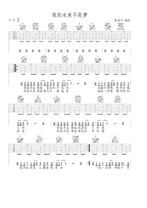 张雨生我的未来不是梦吉他谱