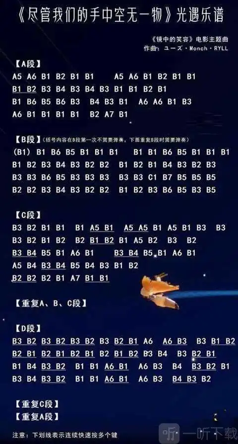 光遇竖琴乐谱大鱼和天空之城 光遇竖琴乐谱分享