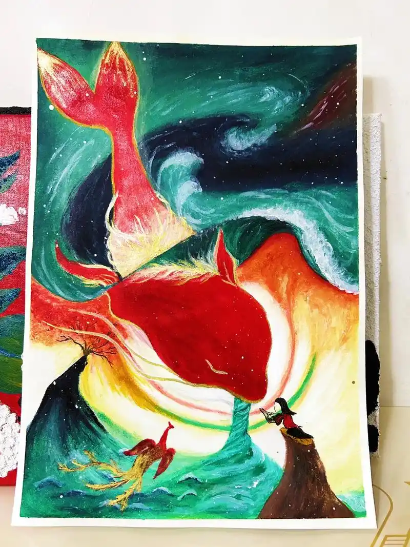 大鱼海棠丙烯画