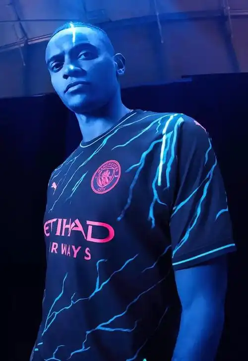 欧冠版曼城球衣第二客场球员版2324哈兰德17号德布劳内格拉利什